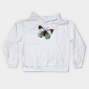 Painted White and Red Butterfly Garden Kids Hoodie